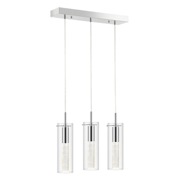 Mium Modern Style Iron/Crystal/Glass Integrated LED Linear Pendant - JONATHAN Y